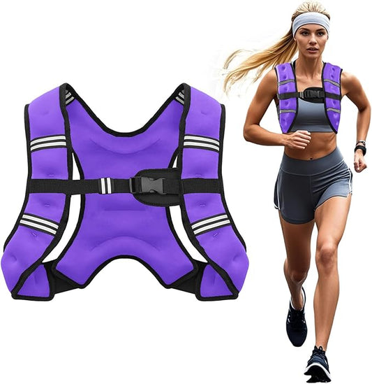 Weighted Vest, 6lb/8lb/12lb/16lb/20lb/25lb/30lb Weight Vest for Men Women, Body Weight Vests Adjustable with Reflective Stripe for Strength Training, Running, Training Workout, Jogging, Walking