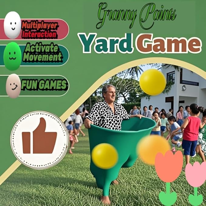 Granny Pants Yard Game, 8/16 Elastic Balls+Pump, Backyard Parties and Field Day，Tailgate & Backyard Lawn Games for BBQ, Camping, Team Building Events