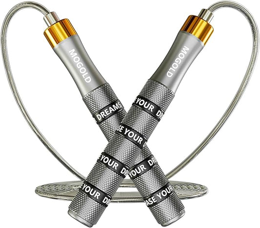Pro Adjustable Speed Jump Rope - 10ft 4mm PVC Steel Wire with Dual Ball Bearings & 360° Spin - Metal/Rubber Ergonomic Grips for CrossFit, HIIT, Weight Loss, Home Gym Workouts for Men & Women