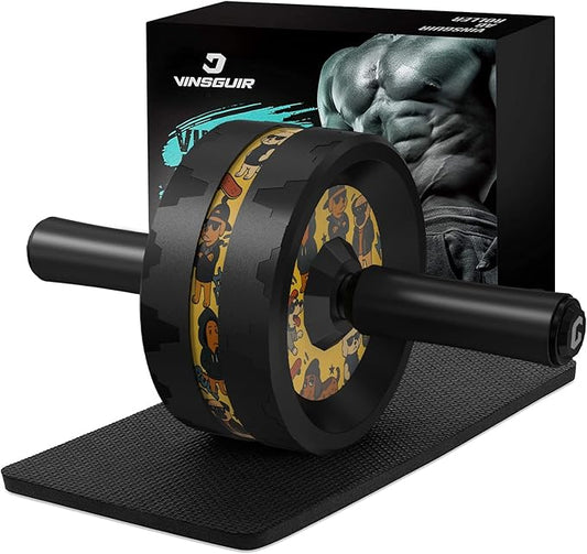 VINSGUIR Ab Roller Wheel, Abs & Core Workout Equipment for Home Gym with Knee Pad Accessories, Abdominal Wheel for Full-body Strength Training