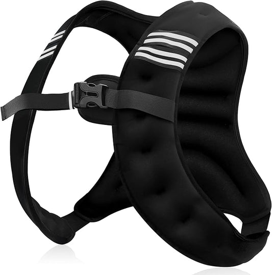 Weighted Vest Men or Women - 5/10/15/20/25/30lbs Weights with Reflective Stripe, Weighted Vest for Workout Equipment for Strength Training Running - Walking Weight Loss