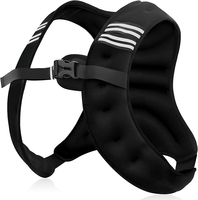 Weighted Vest Men or Women - 5/10/15/20/25/30lbs Weights with Reflective Stripe, Weighted Vest for Workout Equipment for Strength Training Running - Walking Weight Loss