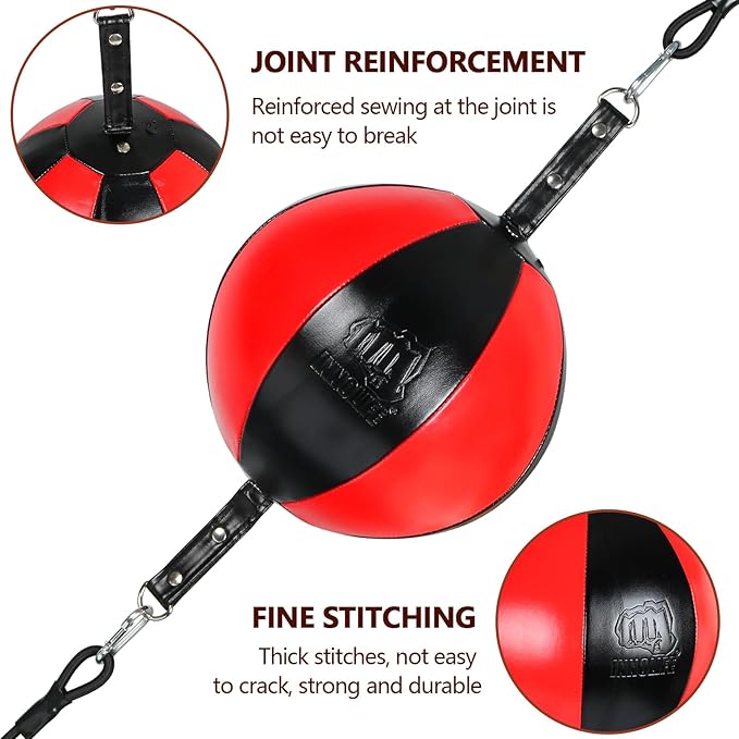 InnoLife Double End Punching Ball Striking Punching Bag Kit, Speed Striking Reflex Kit with Bungee Cords Perfect for Reaction, Agility, and Hand Eye Coordination Training