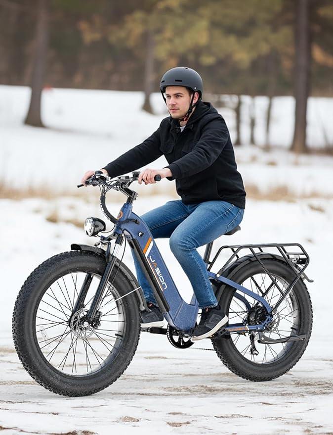 Jasion Thunder Electric Bike, 30+MPH 1500W Peak Motor E Bikes, 80Miles Range with 864Wh Battery, Hydraulic Disc Brakes, Front Suspension, 26'' x 4'' Fat Tire Adults Electric Bicycles, APP Control