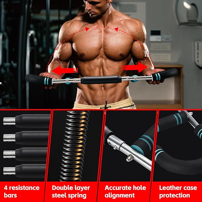 Twister Arm Trainer, 40-100lb Adjustable Twister Arm Exerciser for Men, Chest & Muscle Trainer Workout Equipment, Portable Arm Strength Trainer for Strength Training