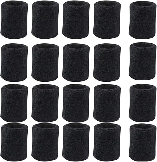 10 Pairs Sports Wristbands, Wrist Sweatbands for Men & Women, Stretchy & Sweat Absorbing Cotton Terry,Perfect for Basketball, Football, Tennis, Soccer, Running & Working Out
