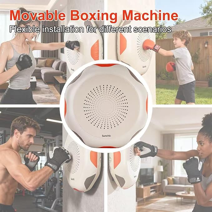 Inflatable Boxing Machine, Sunchic 2025 New Model Boxing Equipment with Boxing Gloves, Wall-Mounted Boxing Machine for Adults & Youth Boys and Girls,Interactive Professional Training, Stress Relief