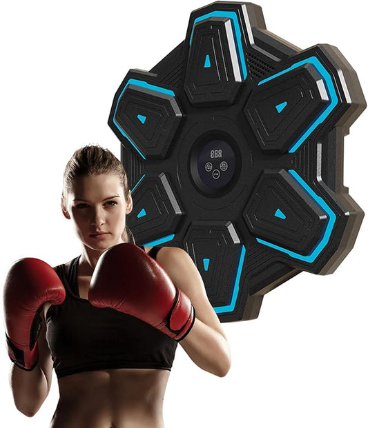 Smart Music Boxing Machine for Adults and Kids, Wall-Mounted Interactive Trainer with LED Display, 9 Modes & 9 Speeds, Perfect for Home Fitness and Stress Relief