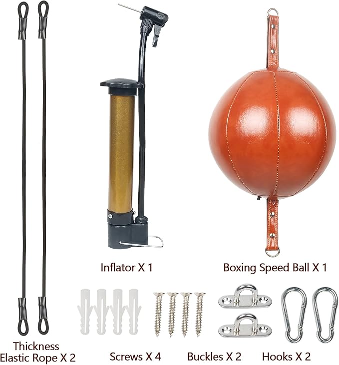 InnoLife Double End Punching Ball Striking Punching Bag Kit, Speed Striking Reflex Kit with Bungee Cords Perfect for Reaction, Agility, and Hand Eye Coordination Training