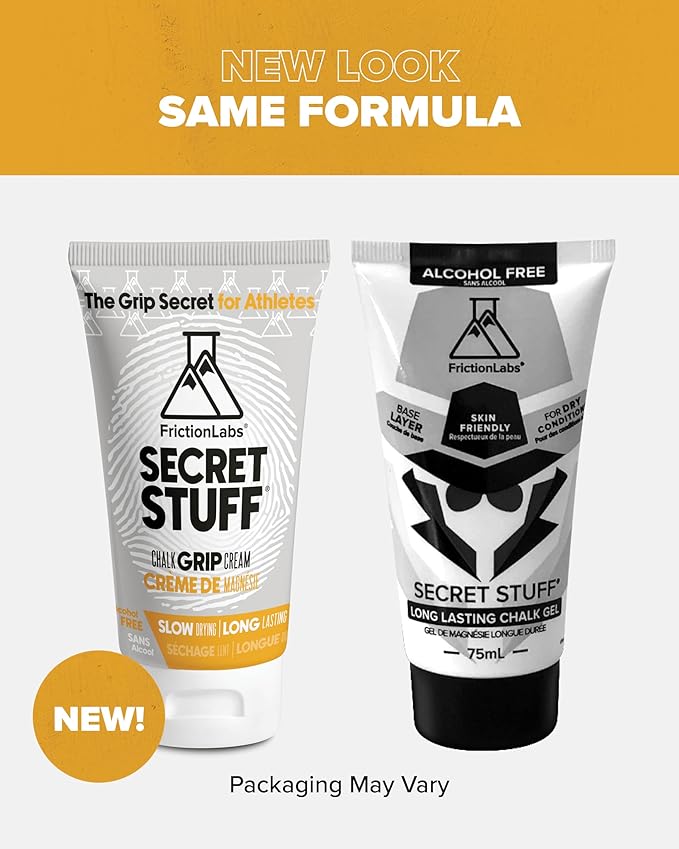 Friction Labs Quick Grip Secret Stuff Liquid Chalk for Athletes - Made in USA - Skin Friendly - Rock Climbing, Weightlifting, Gym, Tennis - Trusted by 100+ Pro Athletes - Best Workout Chalk - 75mL