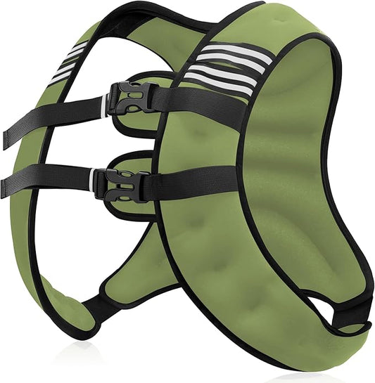 Weighted Vest Men or Women - 5/10/15/20/25/30lbs Weights with Reflective Stripe, Weighted Vest for Workout Equipment for Strength Training Running - Walking Weight Loss