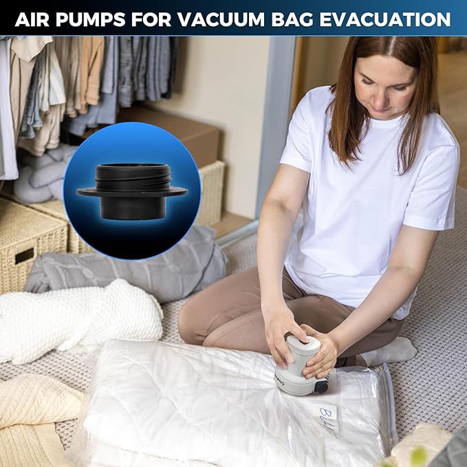 KingCamp Air Pump for Inflatables, Portable Quick-Fill Inflator/Deflator Air Mattress Pump Electric Air Pump with 4 Nozzles for Outdoor Camping Mat & Sleeping Pad