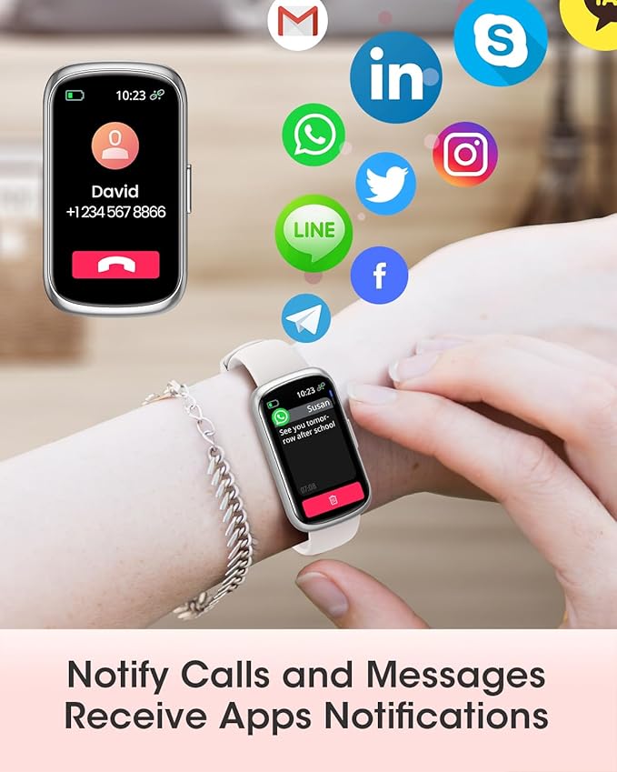Slim Fitness Tracker, Smart Watches for Men/Women with Heart Rate/Blood Oxygen/Sleep Monitor, IP68 Waterproof Activity Trackers and Smart Watch for Phones with Step Tracker, Pedometer for Women Men