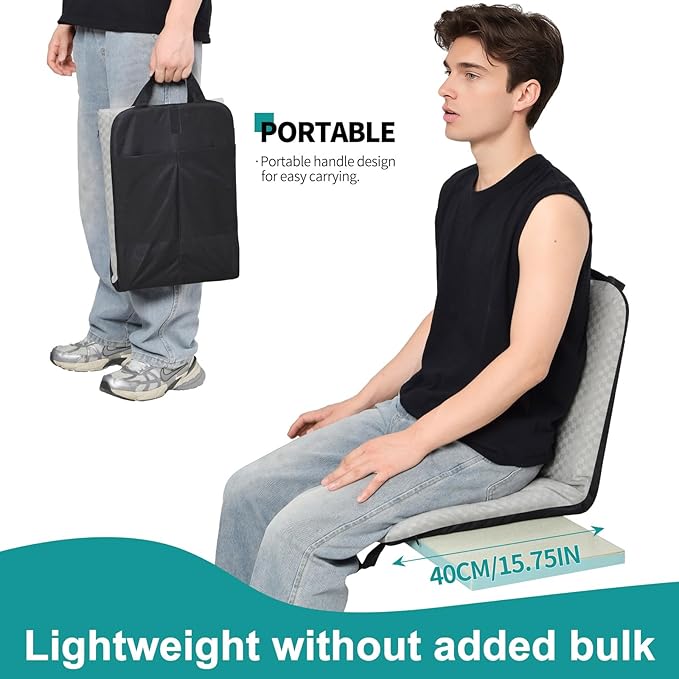 Love&go Portable Stadium Seat with Back Support for Bleachers, Soft Thick Padded Lightweight Seat for Outdoor Sports Concerts Camping