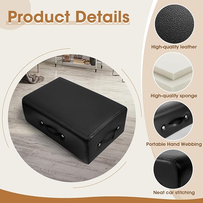 Pilates Sitting Box, Pilates Box for Home and Gym Use, Pilates Equipment Accessories, Pilates Reformer Box,Black