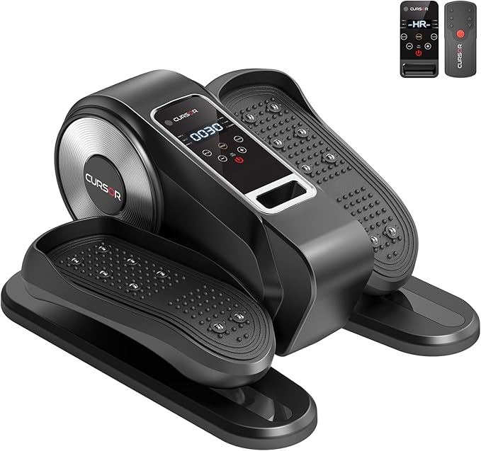 Under Desk Elliptical Machine, Electric Seated Pedal Exerciser, Mini Ellipse Leg Exerciser with Remoter, 12 Level Speeds, Forward & Reverse Direction, Manual & Auto Mode for Home Office