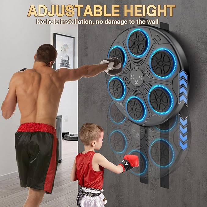 Music Boxing Machine, Smart Boxing Wall Mount Machine with Gloves, 9 Modes and 9 Speeds, Boxing Workout Equipment Target for Home, Office, Gym (Upgrade)