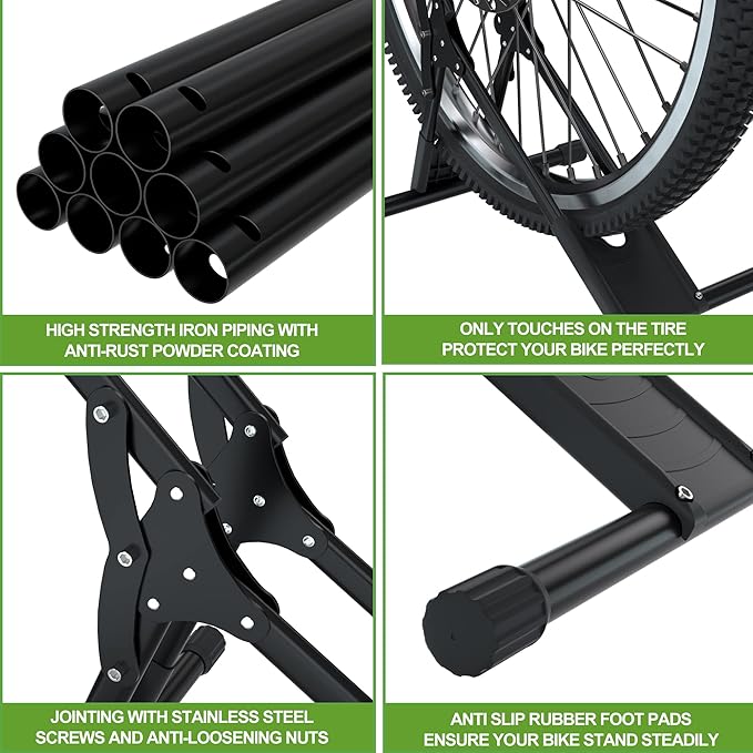 RELIANCER 3 Adjustable Bike Storage Stand,Bicycle Floor Parking Rack,Steady Bike Wheel Holder Fit All Mountain & Road Bikes,Indoor Outdoor Cycling Storage Organizer,Apartment Garage Cycle Tires Holder