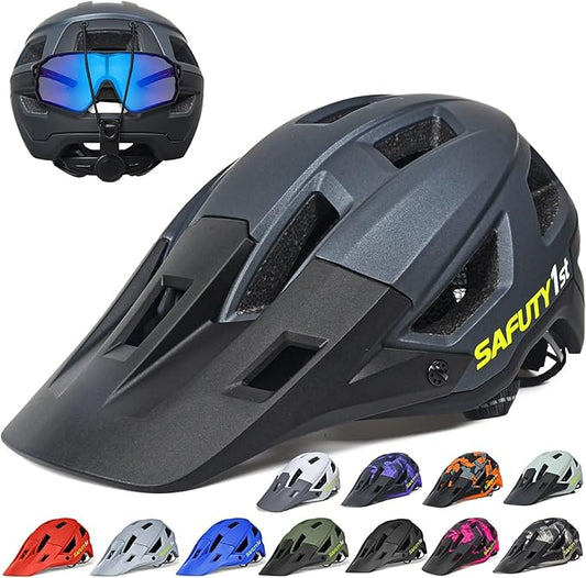 Mountain Bike Helmet for Adults & Youth Lightweight Impact-Resistant with Adjustable Dial & Removable Visor Unisex Helmet for Mountain Biking Bicycle Clcying