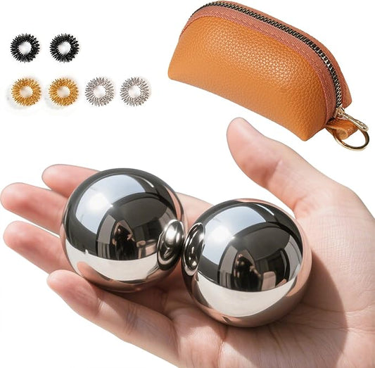 Baoding Balls with Chime 1.5 inch Stainless Steel Meditation Balls, Hand Exercise Massage Balls for Home Office Exercise, Stress Relief, Anxiety Reduction (1.5 Inch (with Bell Sound))