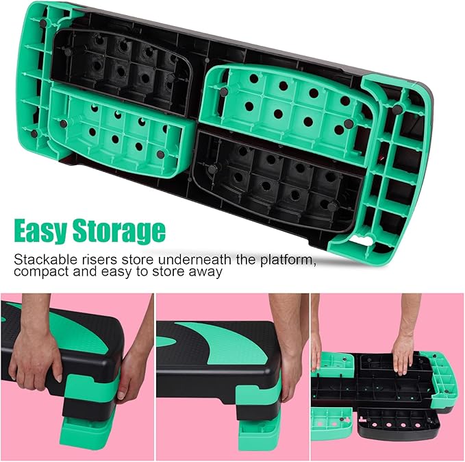 Adjustable Exercise Workout Aerobic Stepper Step Platform Trainer