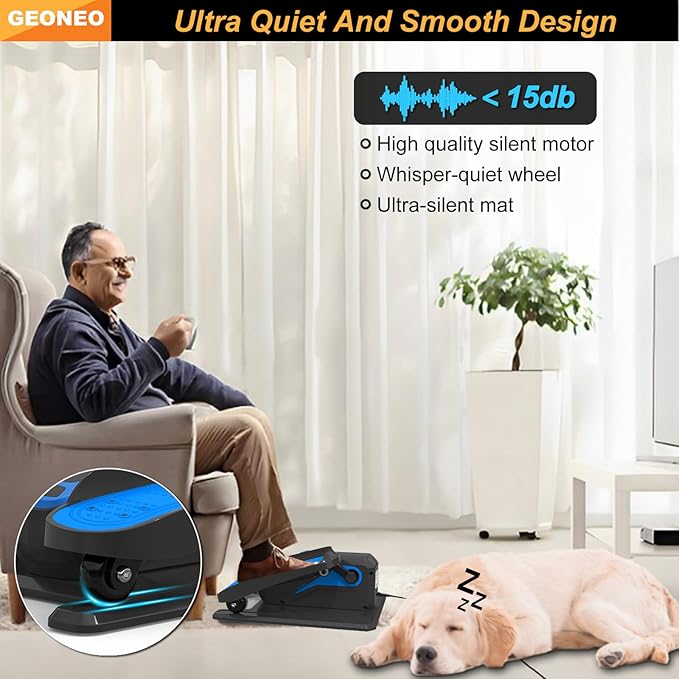 Under Desk Elliptical Machine, Electric Ellipse Leg Exerciser for Senior, Quiet and Compact Electric Seated Pedal for Home with Display Monitor, Remote Control and 12 Adjustable Speeds