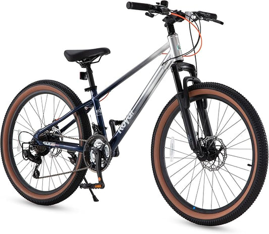 RoyalBaby Kids Mountain Bike for Boys and Girls, Ultra-Light Aluminum 20-24 Inch Wheel Bicycle for 6-14 Years Old Children, 7/21-Speeds Drivetrain