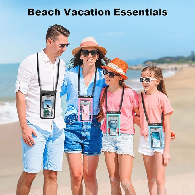 [Up to 10"] Large Waterproof Phone Pouch Bag - 2 Pack Waterproof Phone Case for iPhone 16 15 14 13 Pro Max Galaxy S25 S24 Ultra, IPX8 Cellphone Water Protector Pouch Beach Essentials Travel Must Haves