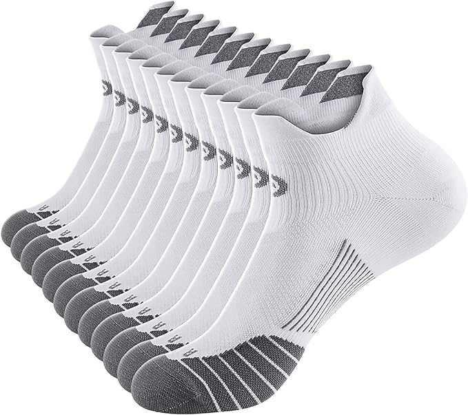 PAPLUS Ankle Compression Sock for Men and Women 2/4/6 Pairs, Low Cut Compression Running Sock with Ankle Support
