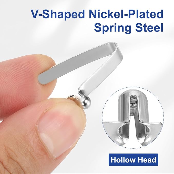HARFINGTON Single Button Kayak Paddle Snap Spring Clip Spring Steel V-Shaped Hollow Lift Telescopic Locking Tube Pole Clips for Tent Camping
