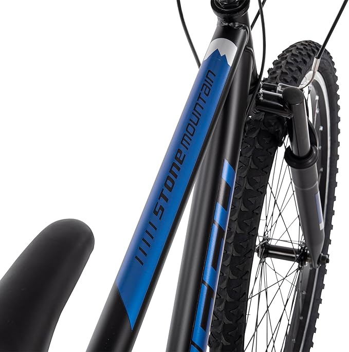 Huffy Stone Mountain Hardtail Mountain Bike for Boys/Girls/Men/Women, 20"/24"/26" Sizes, 6 or 21 Speed Shimano Twist Shifting, Front or Dual Suspension, Comfort Saddle, Sleek Colors