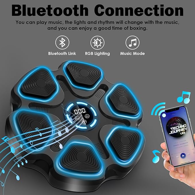 Music Boxing Machine, Large Size Music Punching Machine for Adults Kids, Interactive Boxing Target Wall Mounted with Gloves, Gift for Men, Christmas Gifts