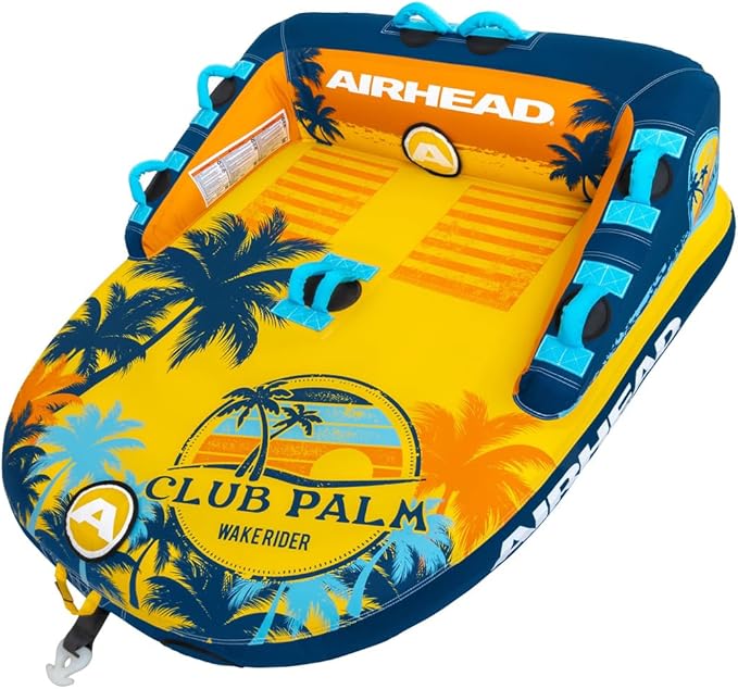 Airhead Mable Inflatable Towable Tube, 1-4 Rider Models, Dual Tow Points, Full Nylon Cover, EVA Foam Pads, Patented Speed Valve, Boat Tubes and Towables