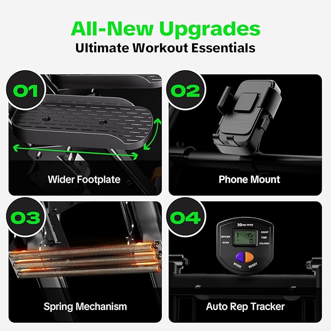 Stair Stepper for Home Gym, 2025 Upgrade Stair Climber w/ 3-Level Resistance & Height, Non-Slip Pedals, Digital Tracker & Phone Holder Home Exercise Machine for Women Men