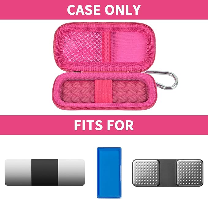 Heart Rate Monitor Case for AliveCor Kardia Mobile Personal ECG/for AliveCor KardiaMobile 6L for Apple Android Smartphone, Mini Portable Heart Rate Device Storage Carrying Holder-Box Only (Rose Red)