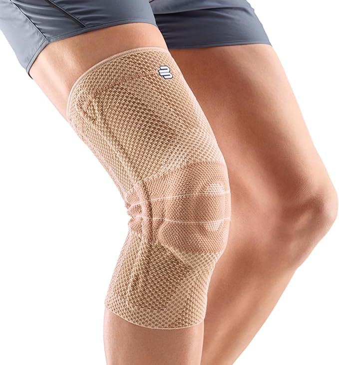Bauerfeind - GenuTrain - Knee Brace - Targeted Support for Pain Relief and Stabilization of The Knee, Provides Relief of Weak, Swollen, and Injured Knees- Size 5 - Color Nature