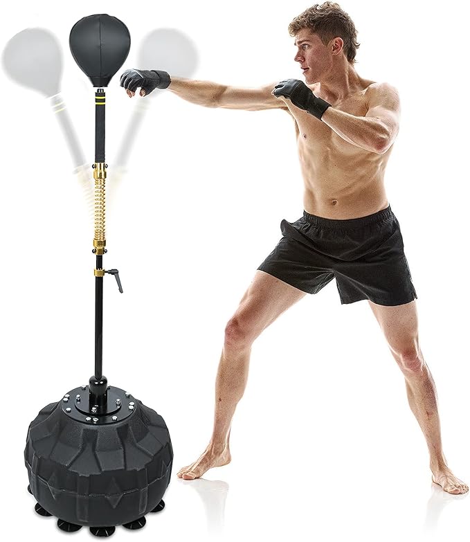 INNOLIFE Boxing Fast Respond Speed Bar Heavy Duty Punching Equipment Adjustable Height from 57"~74.8" Boxing Skills Training Free Standing
