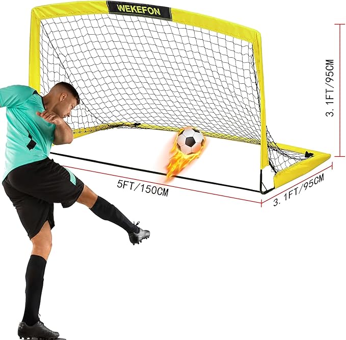 Soccer Goal 5' x 3.1' Portable Soccer Net with Carry Bag for Backyard Games and Training for Kids and Youth Soccer Practice, 1 Pack