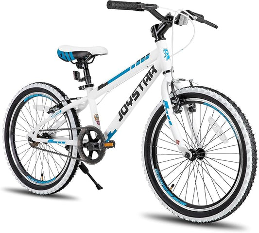JOYSTAR Lubbock 20 24 Inch Kids Bike for Boys & Girls Ages 7-12 Years Hardtail Mountain Bike for Kids with 1-Speed/7-Speed Drivetrain, White Wall Knobby Tires, Kids' Bicycle