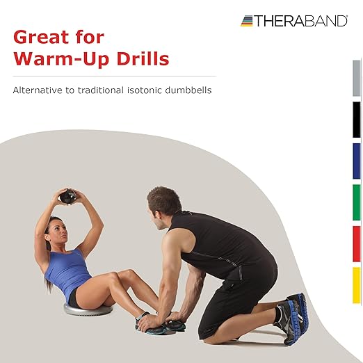 THERABAND Soft Weight, 4.5" Diameter, Weighted Balls for Baseball, Weighted Balls for Softball, Hand Held Ball Shaped Isotonic, Shoulder Strength, Rotator Cuff & Throwing Trainer, Green, 4.4LB