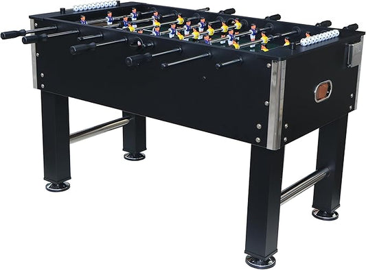 54.5" Foosball Table, Heavy Duty Indoor Soccer Game Set with 4 Balls, Steel Rods & Weighted Players for Game Rooms, Man Caves, Offices & Family Entertainment