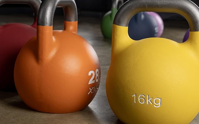 XMARK Kettlebells, Competition Kettle Bells for Strength Training, Squats, Deadlifts,Kettle Bell Swings, Exercise Equipment for Home and Gym - Available in Sizes From 8kg to 32kg