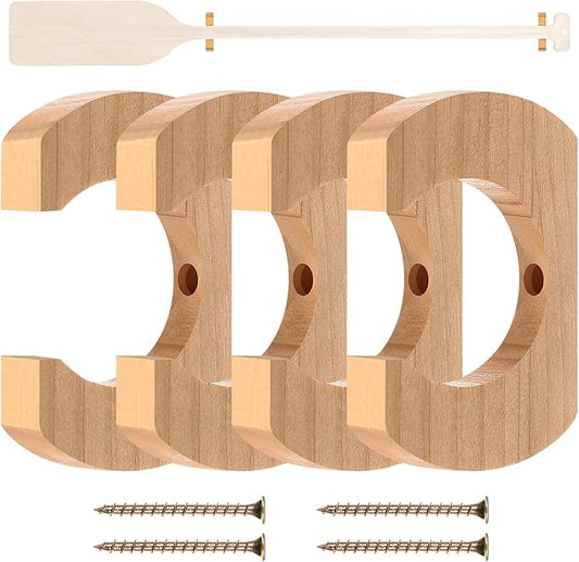 Kayak Paddle Holder, Kayak Oar Holder to Keeper Hanging Oar for Wall Decor, Paddle Storage Rack, Wooden Board Accessories for Sup Canoe Dragon Boat Paddles