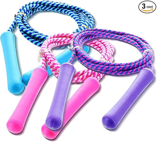 GiftExpress Adjustable Size Colorful Jump Rope for Kids and Teens - Outdoor Indoor Fun Games Skipping Rope Exercise Fitness Activity and Party Favor