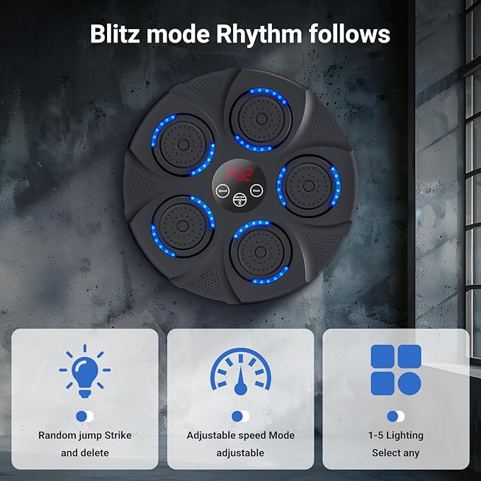 Music Boxing Machine, Bluetooth, Portable Electronic Music Boxing Machine with Boxing Gloves, Adult & Kids Training Equipment for Home, Gym, Office Fitness Workout