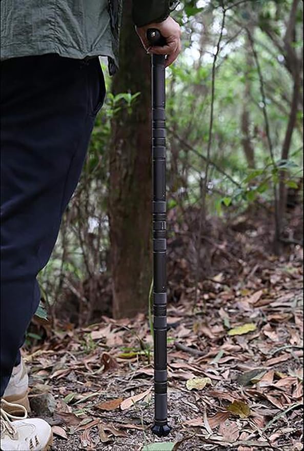 aiGear Premium Walking Hiking Stick CNC Machined Outdoor Trekking Poles with Solid Durable Tools Whistle and Compass