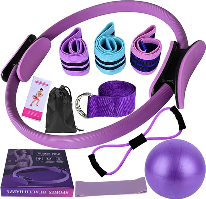 Pilates Equipment Kit for Women - Better Yoga Pilates Kit for Home Workouts with Pilates Ring and Ball Set, Booty Bands,Resistance Bands,Accessories,Pilates Set for Legs Arms and Thighs