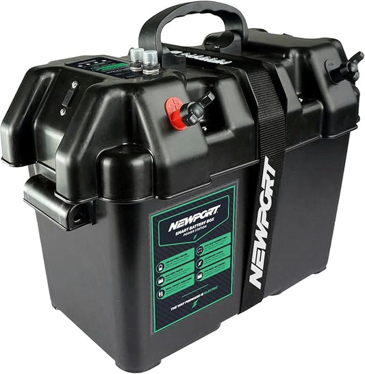 Newport Trolling Motor Smart Battery Box Power Center with USB and DC Ports, Medium