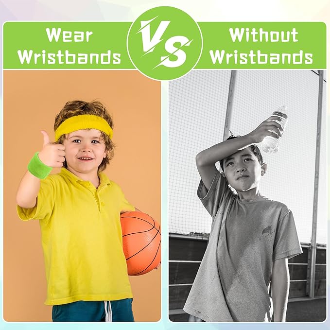 Lounsweer 72 Pcs Bulk Sports Wristbands - Sweatbands for Kids, Gifts, Party Favors, Athletics, and Fans