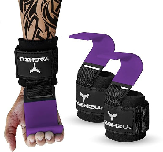 Weight Lifting Hooks, Padded Weight Lifting Straps Wrist Straps for Men and Women, Premium Deadlift Straps for Weightlifting and Powerlifting, Weight Lifting Gloves for Pull Ups